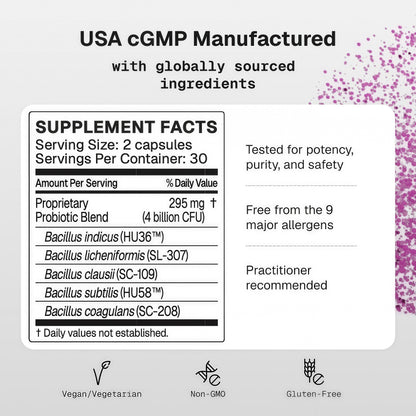 Microbiome Labs MegaSporeBiotic Probiotics for Women & Men - Spore-Based Probiotic for Gut Health & Digestive Support - Shelf-Stable, Travel-Friendly, Mens & Womens Probiotics (60 Capsules)